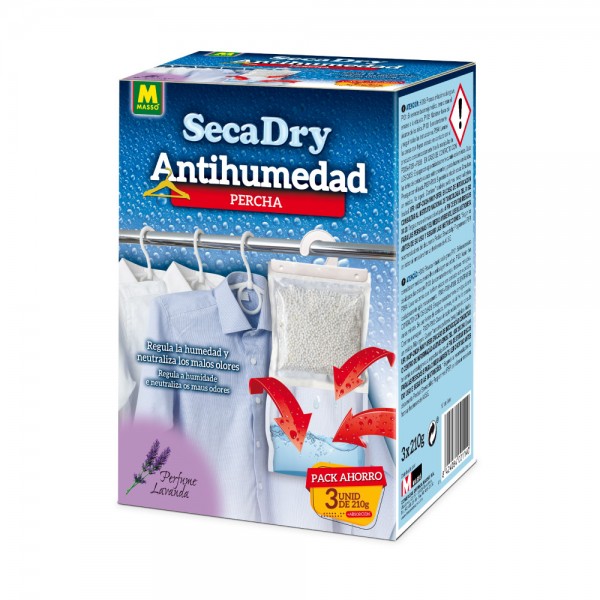 Percha antihumedad secadry, 3 x 210 g (pack 2 unidades)