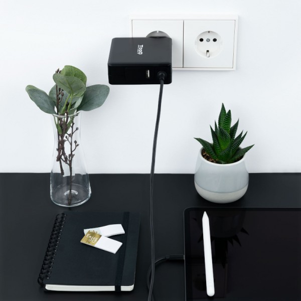 Tooq cargador portátil conector usb-c 90w