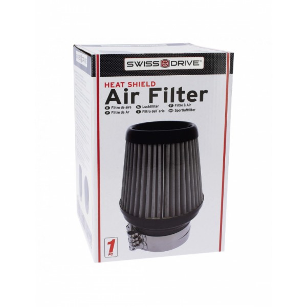 Filtro de Aire Universal para Coche Incluye 4 Adaptadores 60mm 65mm 70mm 77mm Color Gris/Negro