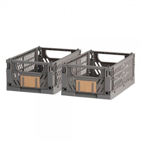 Caja almacenaje plegable gris 50 x 33 x 25 cm