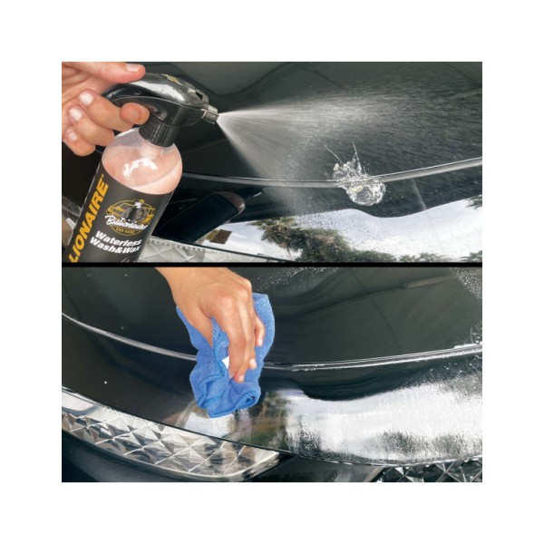 Billionaire Waterless Wash&Wax Limpieza en Seco con Cera Líquida Rápida en Spray Sin Necesidad de Agua Aroma a Melocotón 750ml