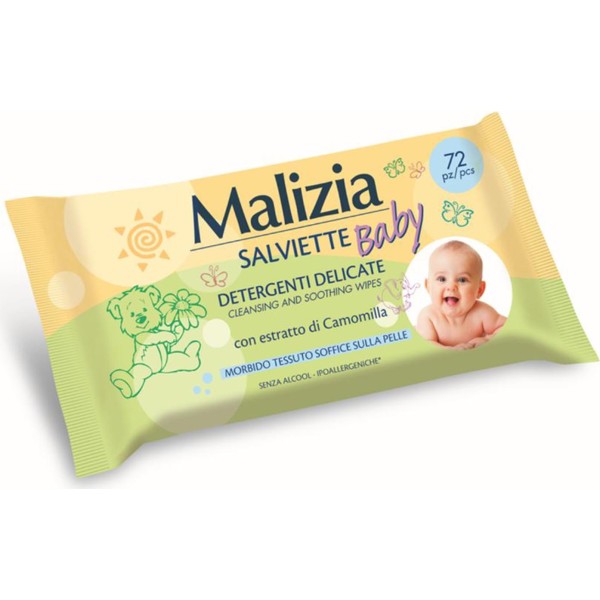 Malizia baby camomilla toallitas limpiadoras 72un