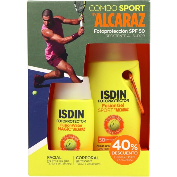 Isdin Fusion Gel Corporal Sport By Alcaraz Spf50 100ml + Fusion Water Magic Facial By Alcaraz Spf50 50ml Promo